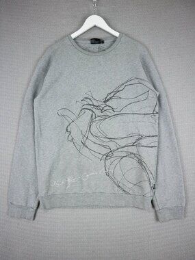 WESC Vintage Superlative Conspiracy Artwork Crewneck Sweater Large VTG Y2K